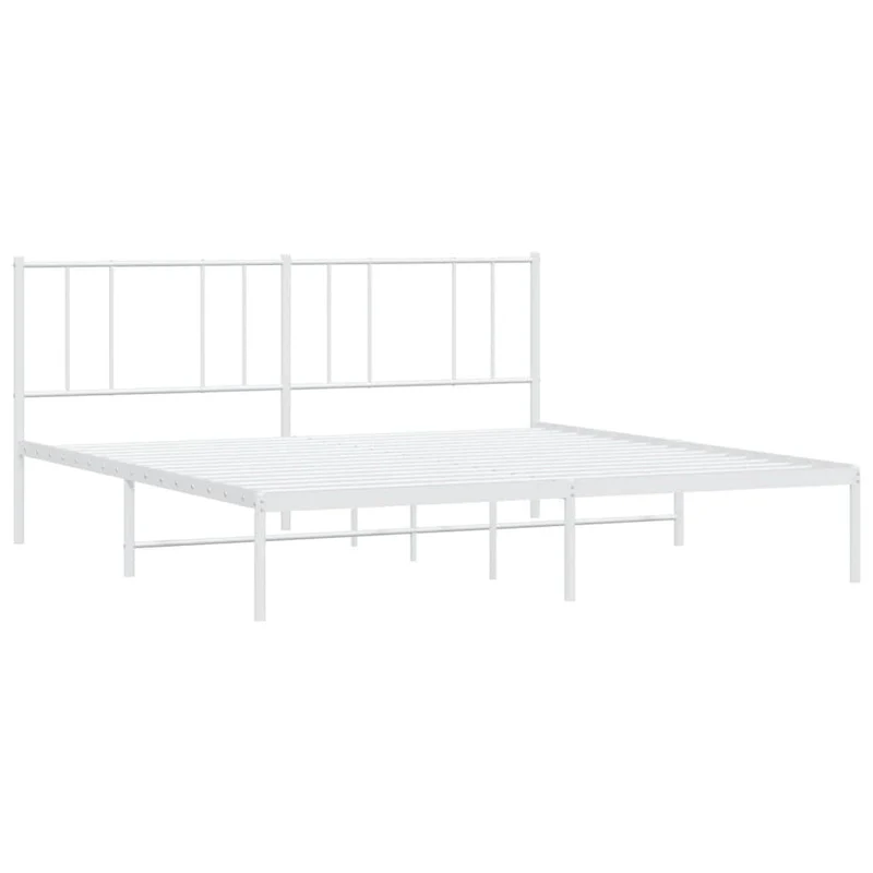 vidaXL Metal Bed Frame with Headboard, No Mattress
