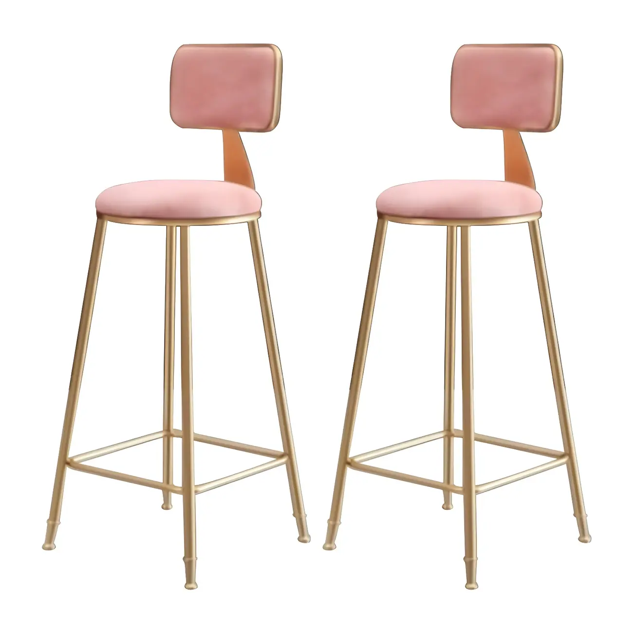 Round Velvet Upholstered Counter Bar Stools