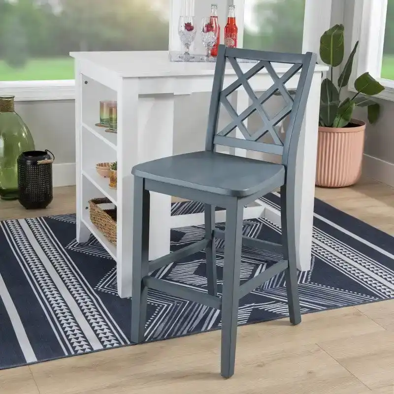 Counter Height Bar Stool with X-Back Design