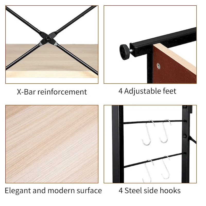 4 Tier Wooden Kitchen Shelf Baker's Rack