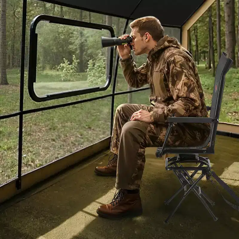 VEVOR Hunting Chair, 360 Silent Swivel, Foldable Lightweight Portable Blind Chair, 300 Lbs Capacity for Fishing Camping, Black