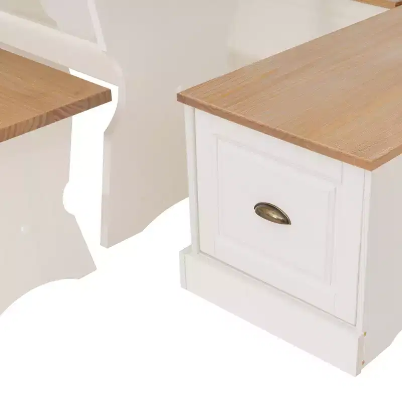 Linon Colby Backless Nook Dining Set White Honey