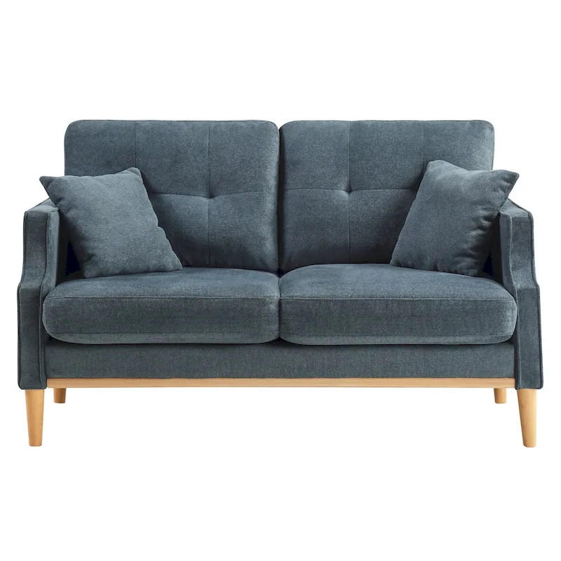 Blue / Green / Grey 2-Seater Loveseat Sofa with USB Ports