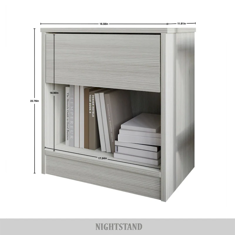 Simple Clean-Lines One Drawer Nightstand
