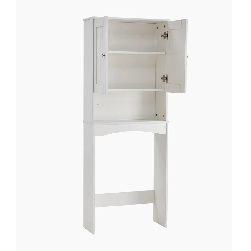 White Over-the-Toilet Storage Cabinet with Shelves