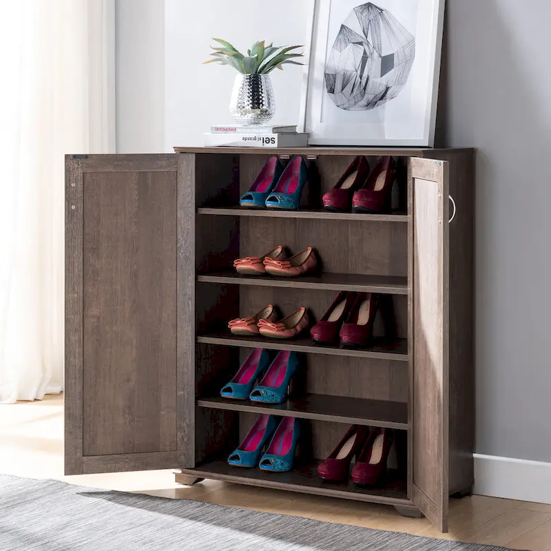 5-Shelf Shoe Cabinet with Double Doors