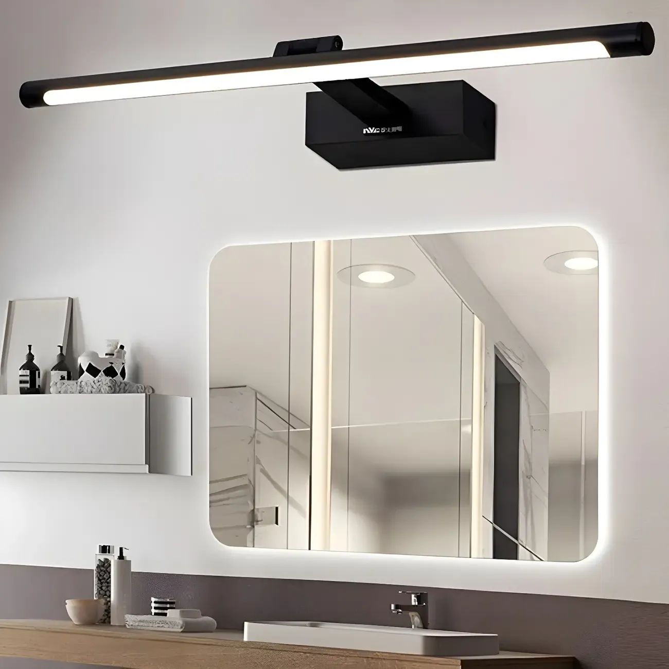 Modern Geometric Linear Vanity Light with Integrated LED
