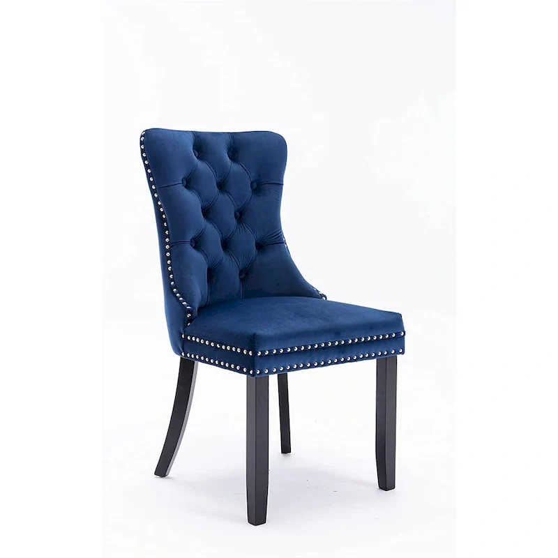 Dining Chairs Set of 6, Luxury Upholstered Velvet Kitchen Chairs Side Chair with Padded Seat Back and Solid Wood Legs