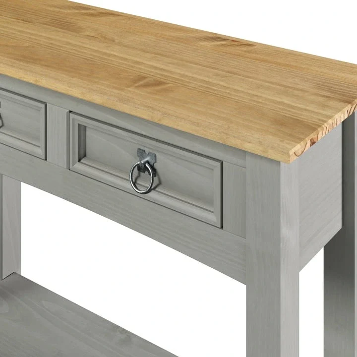 Wood Hall Table Console with 2 Drawers