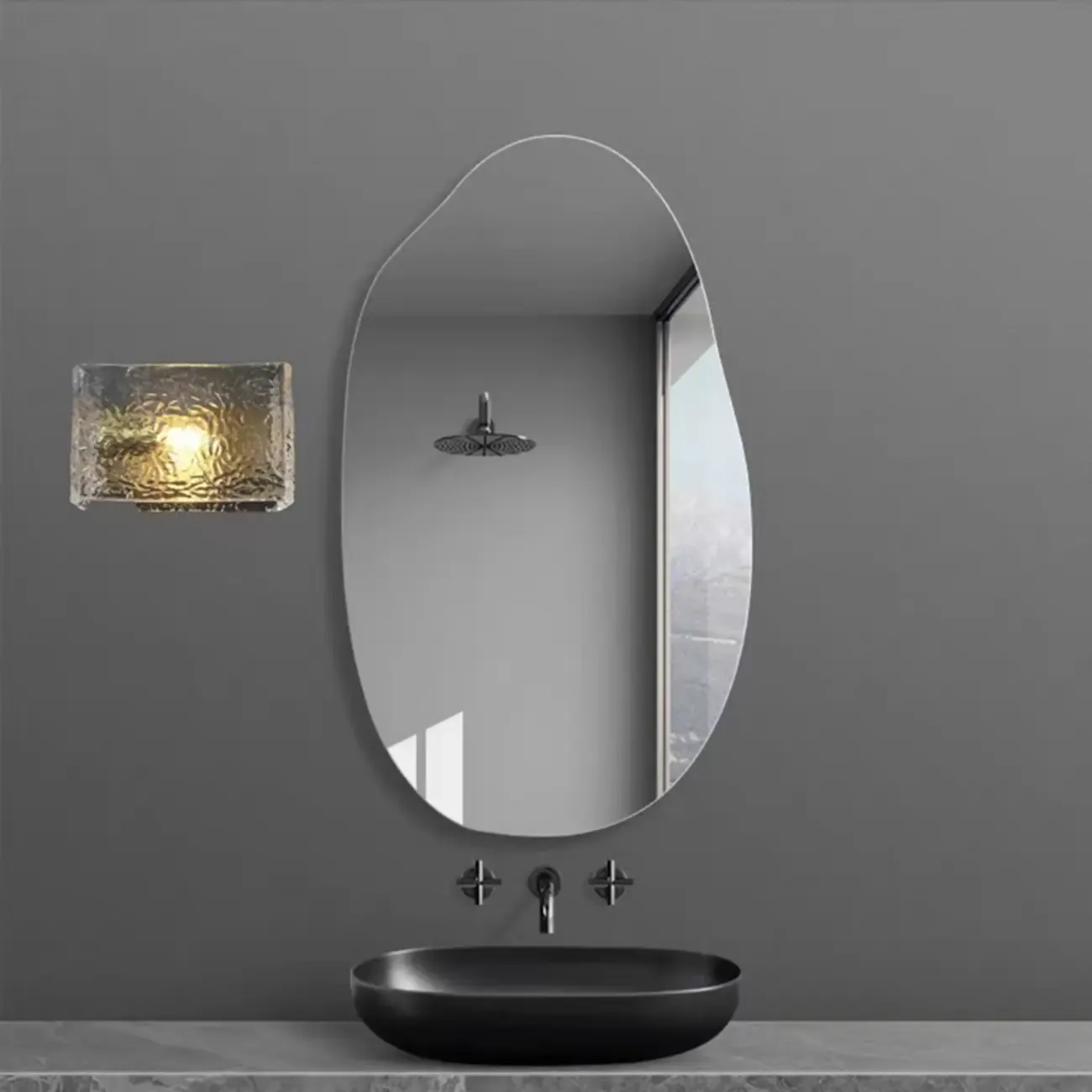 Contemporary Water Glass Wall Vanity Light for Bathroom