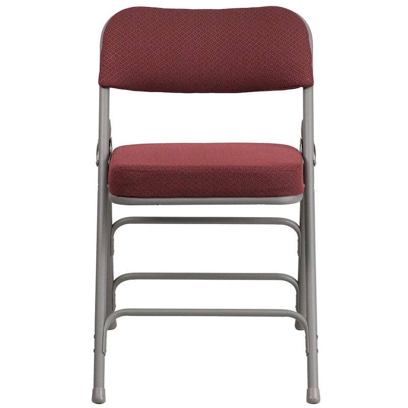 4 Pack Curved Triple Braced & Hinged Fabric Upholstered Metal Folding Chair