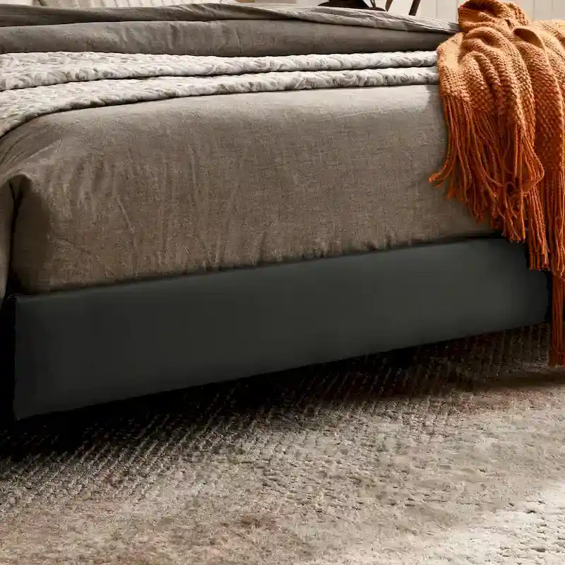 Floating Bed Frame With Led Lights And Wall Mounted Headboard