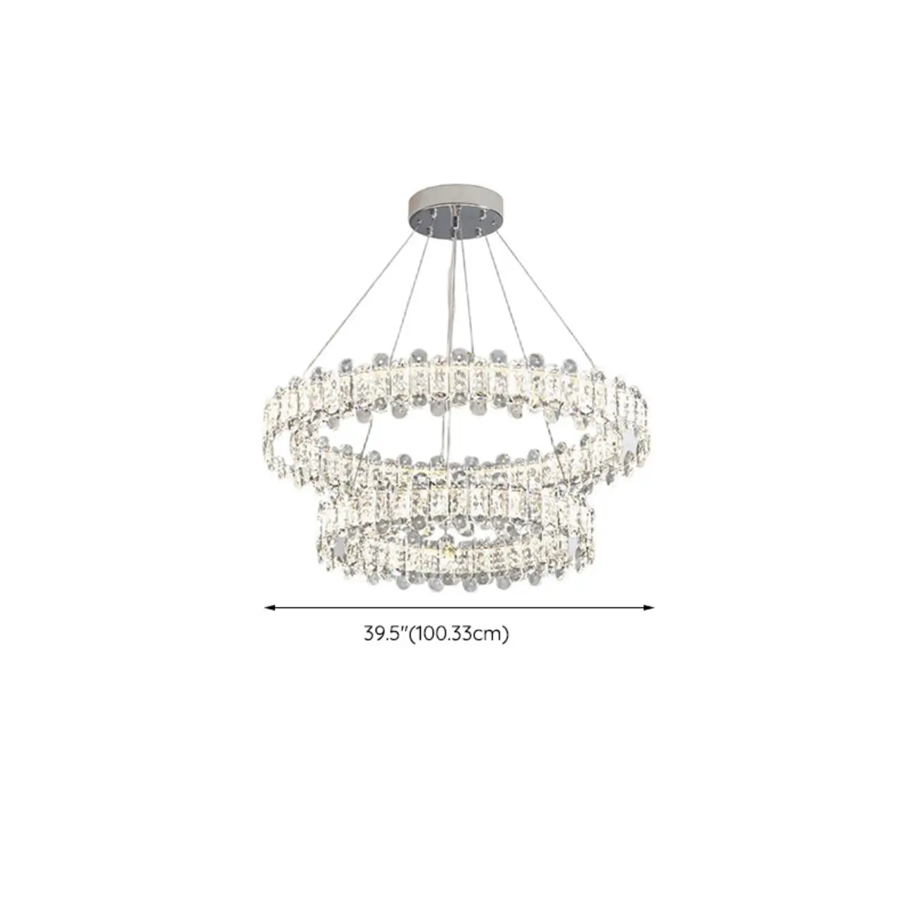 Gold Crystal Circular Glass Beads Modern Chandelier