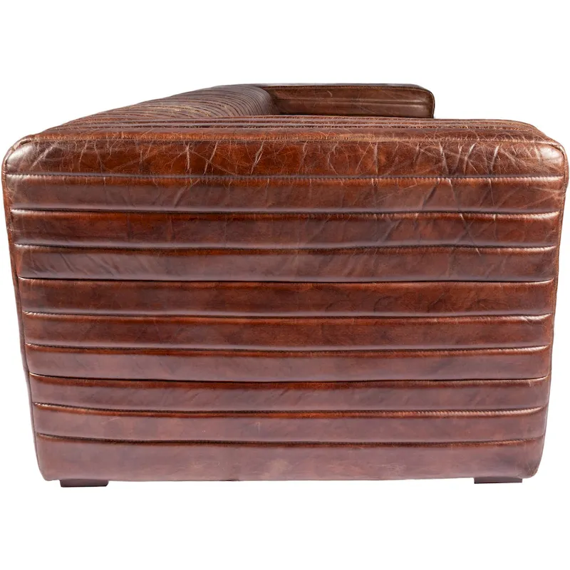 Aurelle Home Caolo Modern Channel-Stitched Leather Sofa