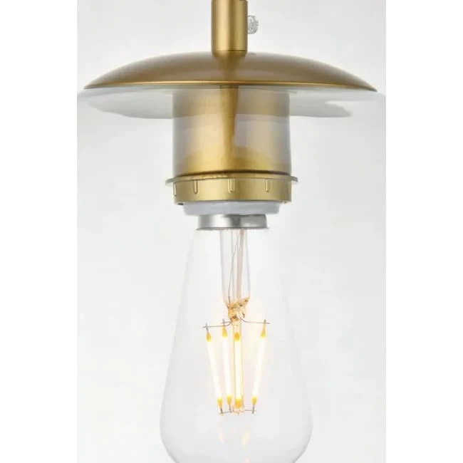Elegant Lighting Baxter Single Light 14  Wide Pendant with Clear Glass