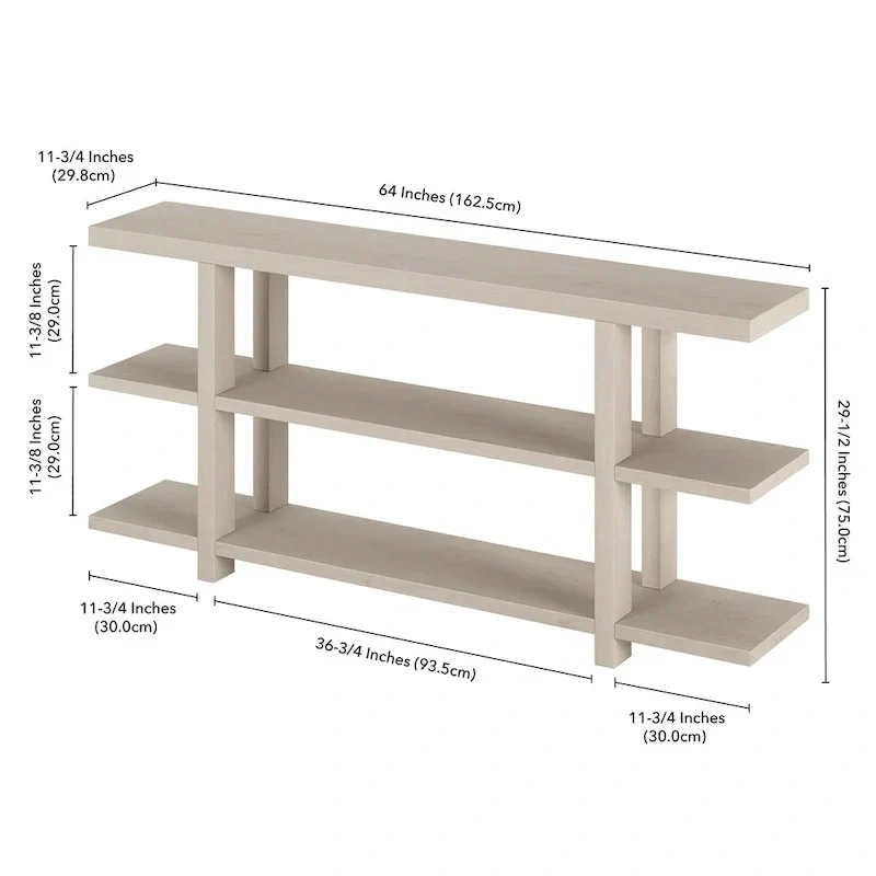 Rectangular Console Table with Storage Shelf