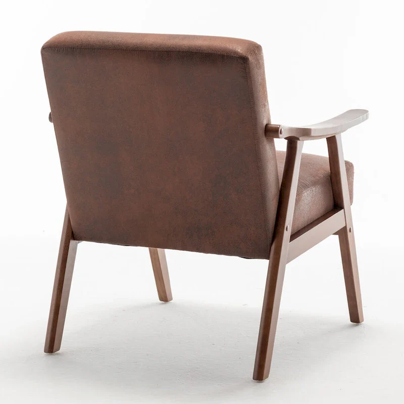 Extra-Thick Backrest Accent Chair with Solid Wood Frame