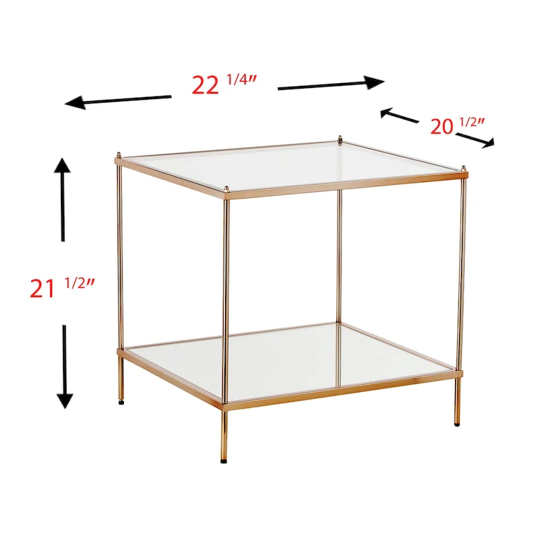 SEI Furniture Grant Glam Glass Side Table