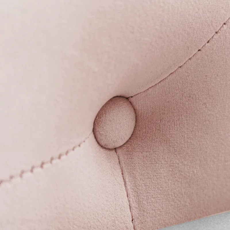 Pink Velvet Button Tufted Chaise Lounge - Single Seater