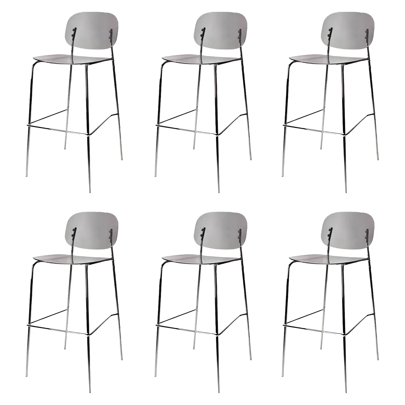 Scandinavian Square Seat Counter Height Acrylic Bar Stools