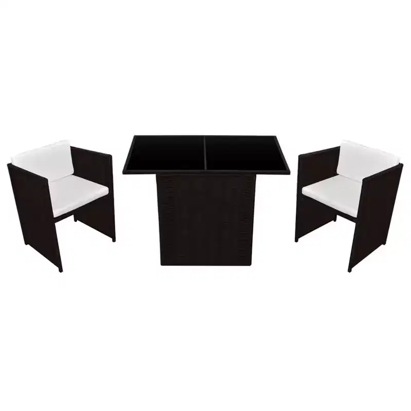 vidaXL Garden Dining Set Brown, Cream white
