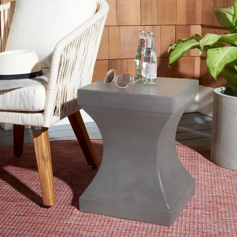 Selvaggia Concrete Indoor/ Outdoor Accent Table - 13.7x13.7x17.7 - 14Wx14Dx18H