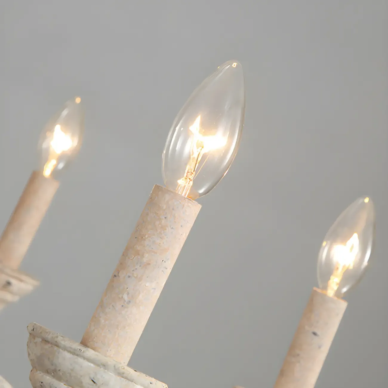 6-Light Classic Wooden Candelabra Chandelier with Chain Mount