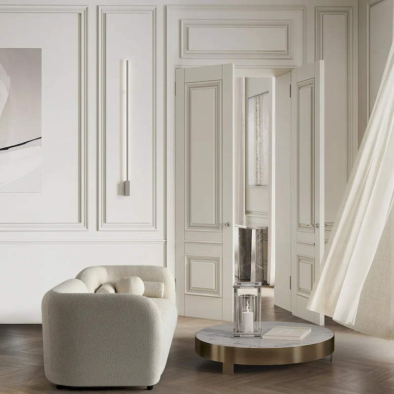 Milet Luxury Modern Boucle Fabric Curved Arm Sofa