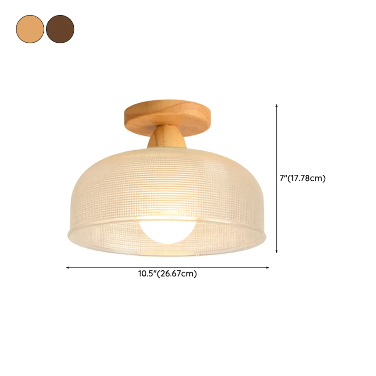 Modern LED Semi-Flush Ceiling Light with Clear Shade