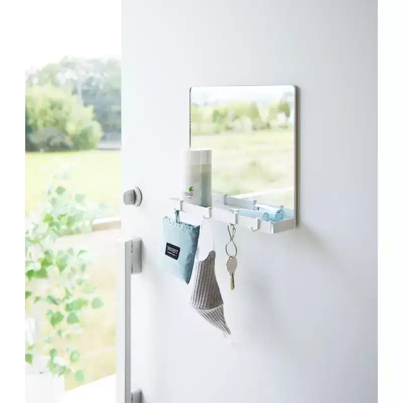 Yamazaki Home - Magnetic Mirror with Storage Rack - Glass
