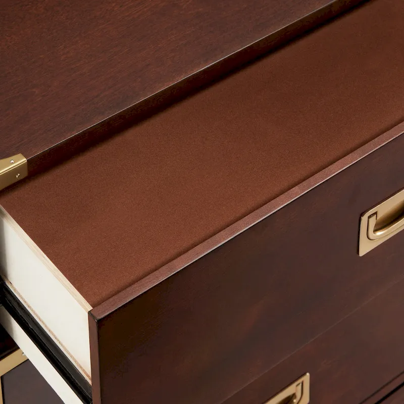 5-Drawer Gold Accent Chest