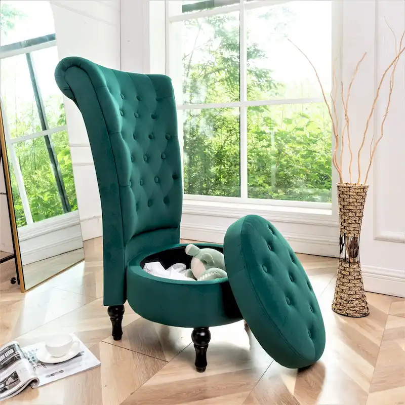 Gosser 20 Wide Velvet High Back Vanity Chair