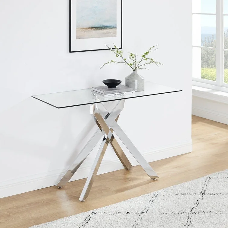 45.3 Glass Top Console Table - N/A