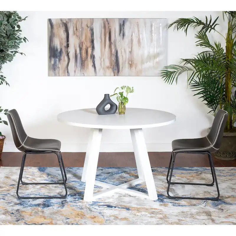 Compact Dining Table and Chair Set Conversation Dining Table and Chair Sets with Metal Chairs Legs for Office Living Room