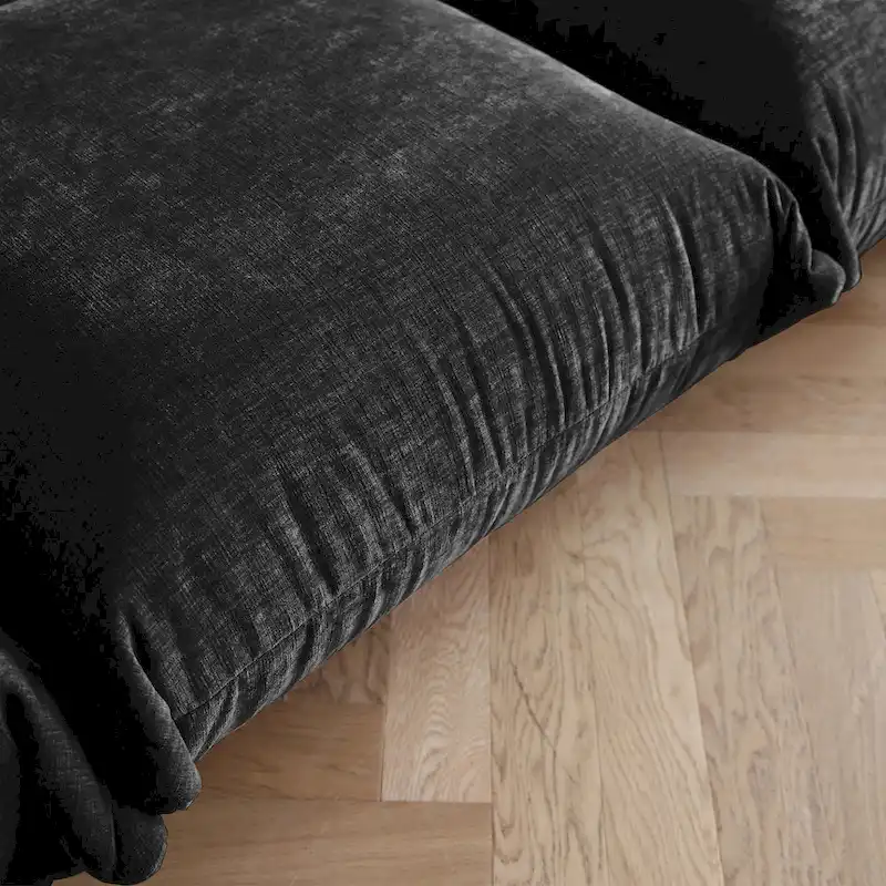 103.9  L-Shaped Sectional Sofa Chenille Fabric 3-Seat Couch with Ottoman