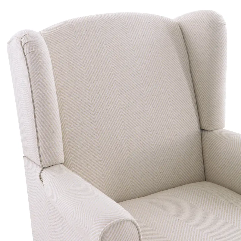 Upholstered Polyester Accent Armchair with Spiral Wood Legs and High-Resilient Cushion