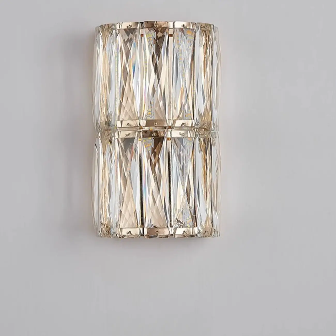 Direct-wired Steel Wall Sconce with Crystal Shade