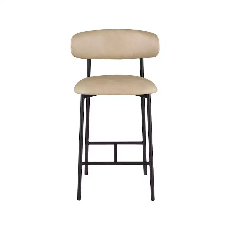 Meridian Furniture,Lupita Tan Vegan Leather Counter Stool, Set of 2