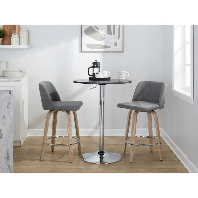 Carson Carrington Vallberga 26 Fixed-Height Counter Stool With Whitewashed Wood Base (Set of 2)