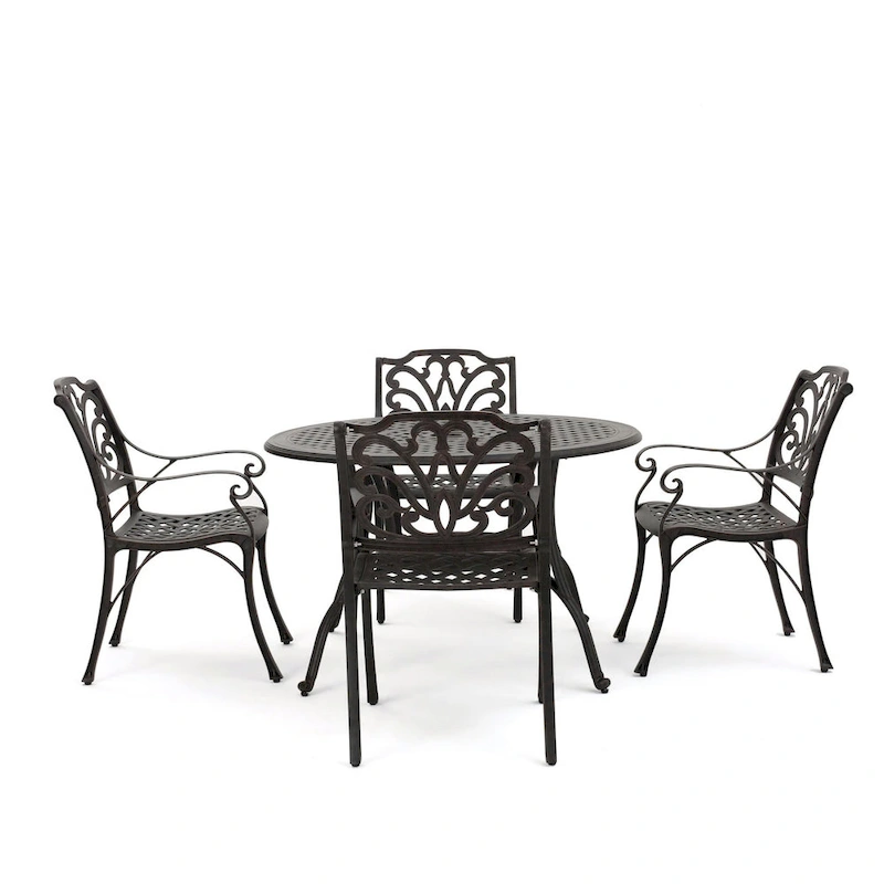 Alfresco Outdoor 5-piece Cast Aluminum Circular Dining Set by Christopher Knight Home