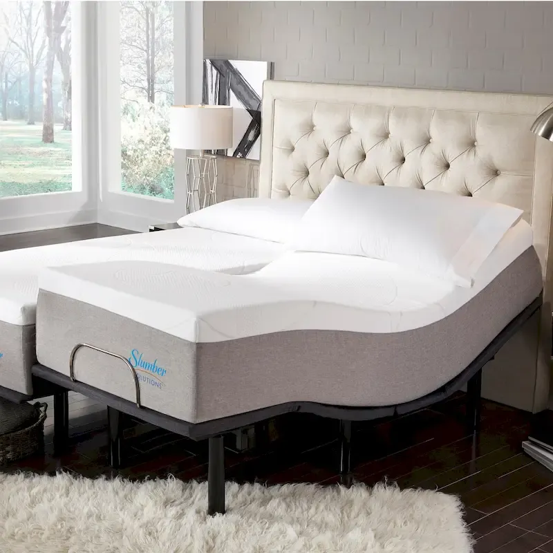 14-Inch Cooling Gel Foam Mattress & Adjustable Bed Base | App-Controlled | LED Under-Lighting