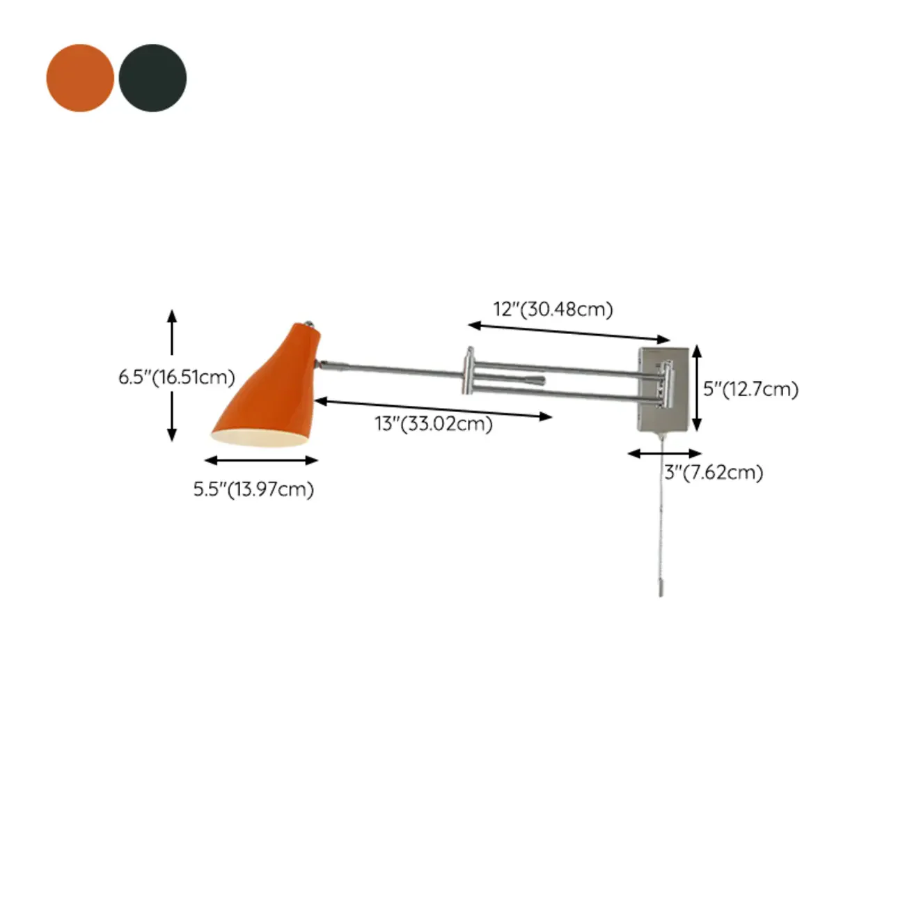 Modern Metal Clean-lined Swing Arm Wall Light