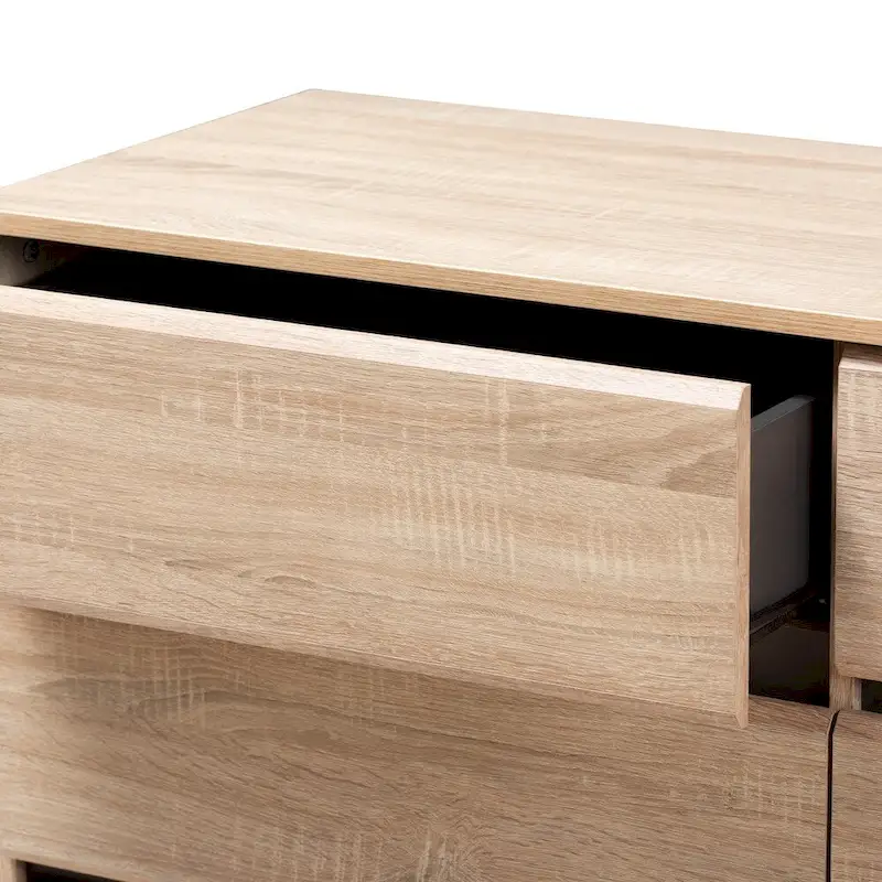 Mid-Century Dark Grey 6-Drawer Dresser by Baxton Studio