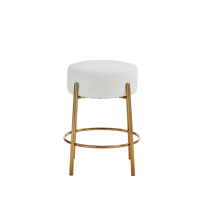 Beige+Gold Modern 20  Barstools (Set of 2)