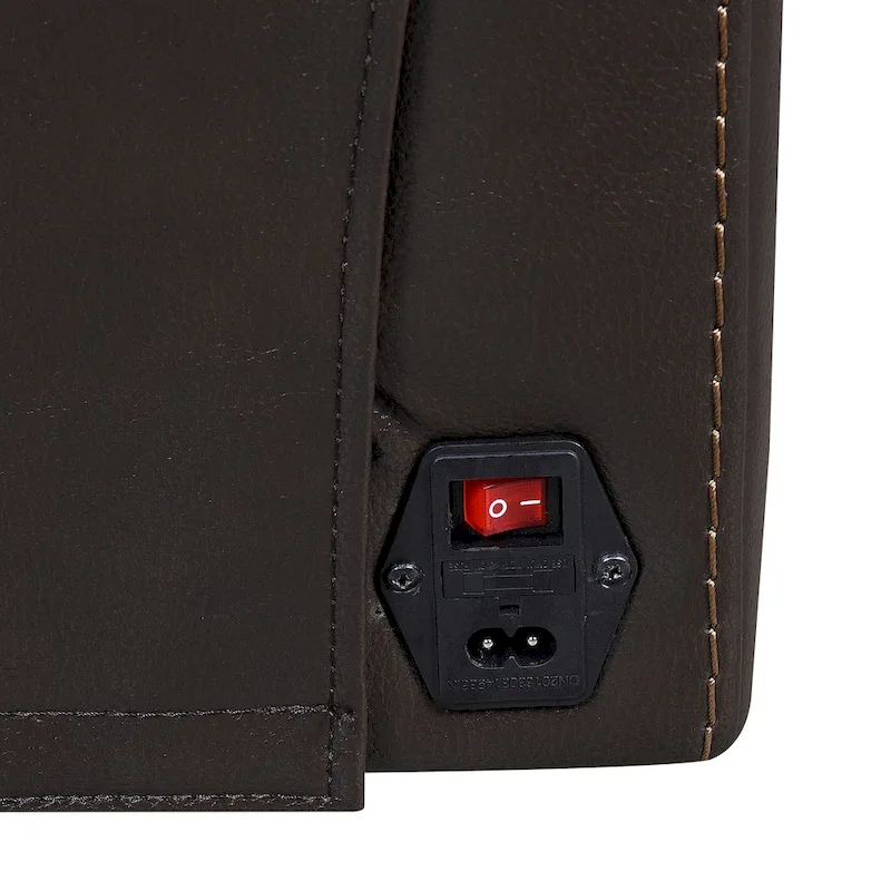 Top Grain Leather Power Reclining Sofa – Brown / Red, 3-Seat