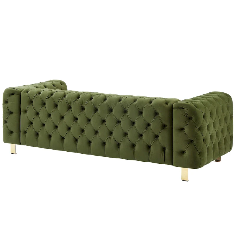 Keyser Modern Glam Tufted Velvet 3 Seater Sofa - 83.75  L x 34.50  W x 27.25  H