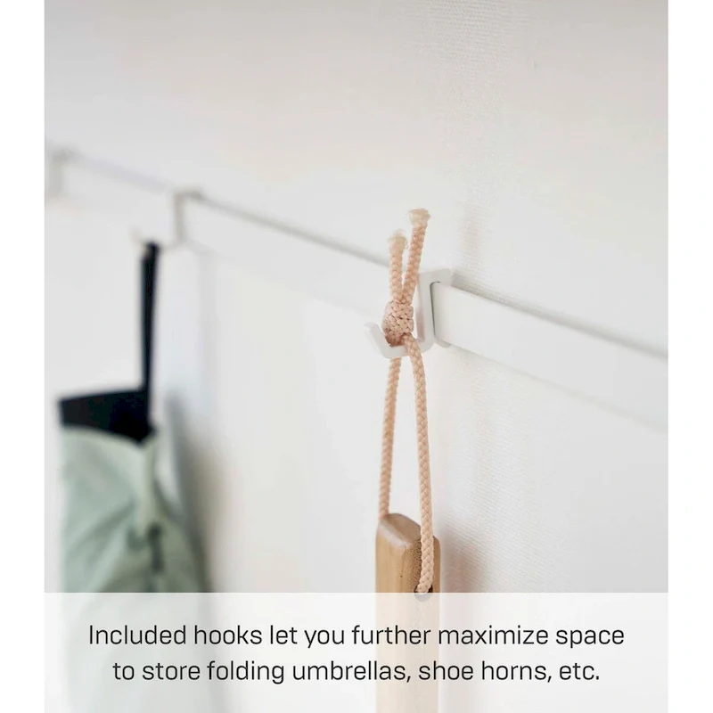 Yamazaki Home Narrow Entryway Console Table, Steel, Holds 11 lbs - L 7.28 x W 23.62 x H 31.69 inches