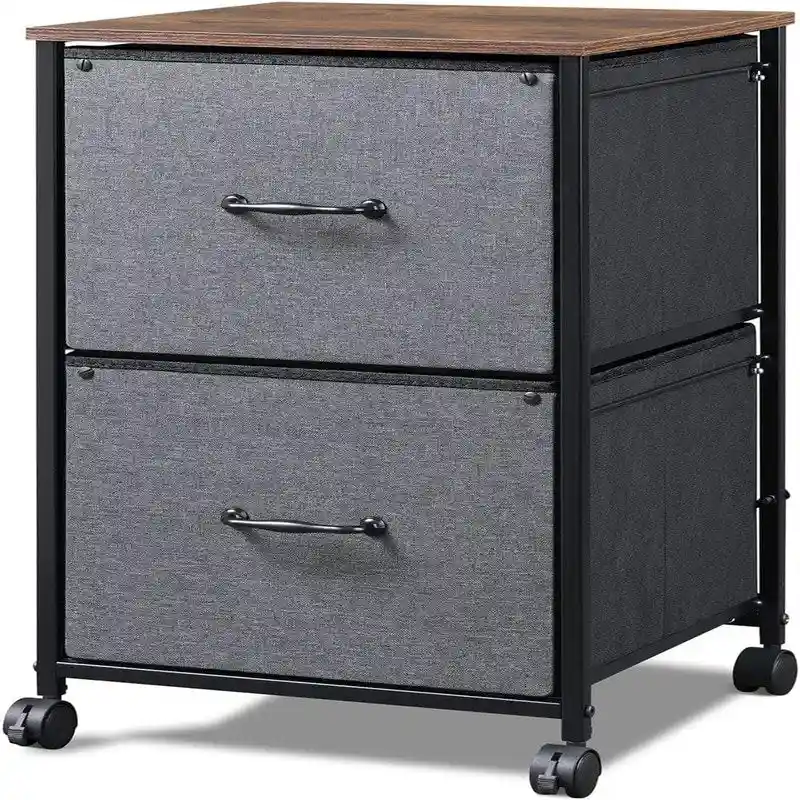 2 Drawer Mobile File Cabinet - 15.7D x 15.4W x 26.8H