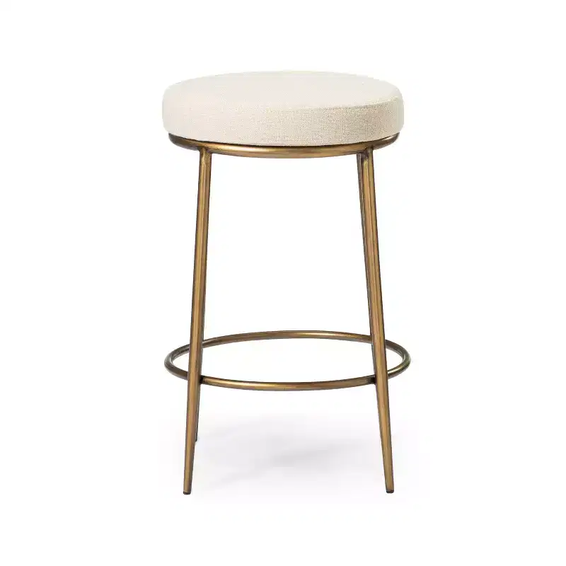 Maven Lane Stella Backless Metal Counter Stool with Fabric Upholstered Seat 26
