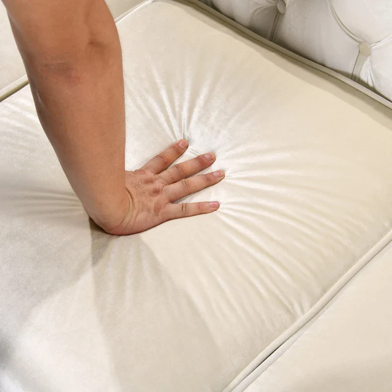 84  Luxury Chesterfield Velvet Sofa with Gold Trim